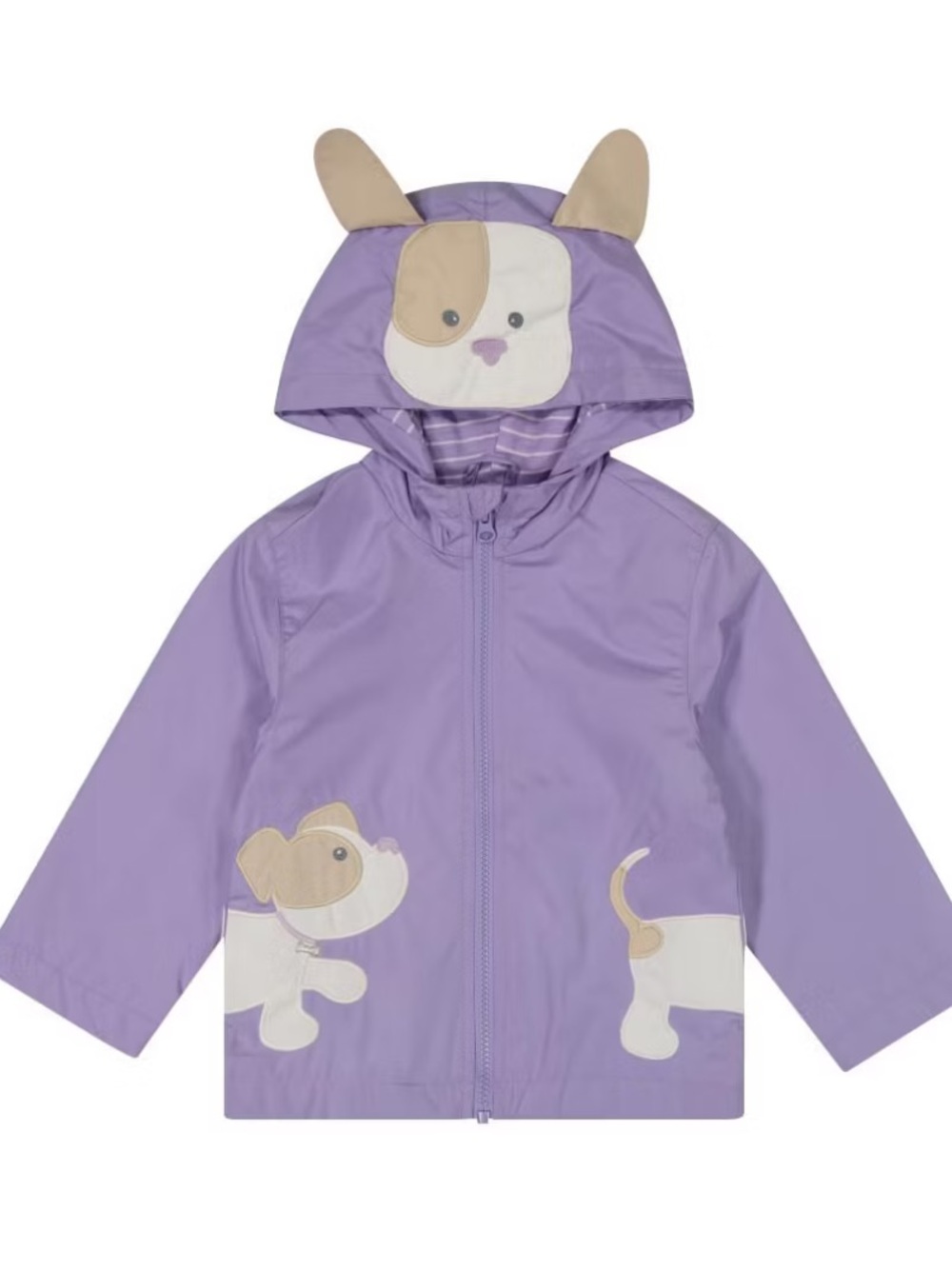 London Fog Lilac Puppy Hooded Kids Raincoat